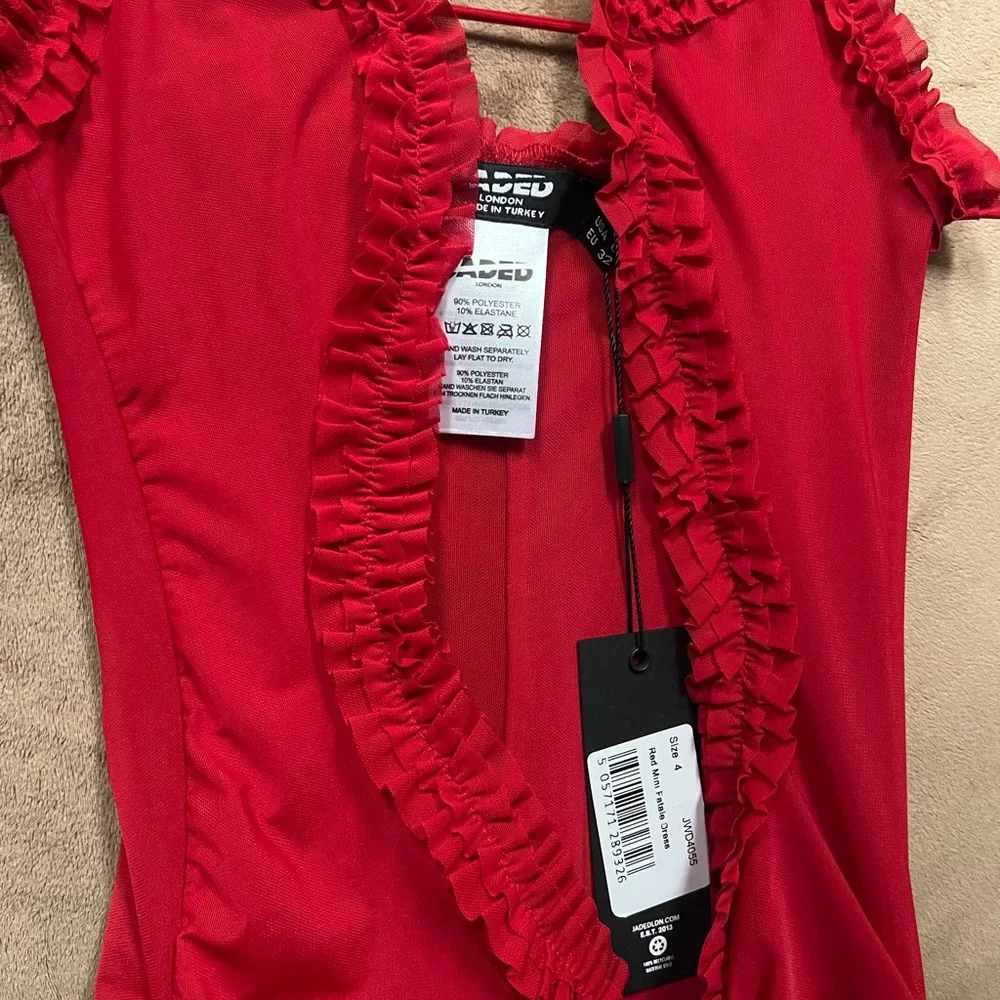 Red Ruffled Dress - Picture 2 of 3